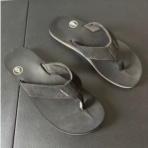 Volcom Victor Mens Black Flip Flops Sandals Recliner Comfort Foam Size 11